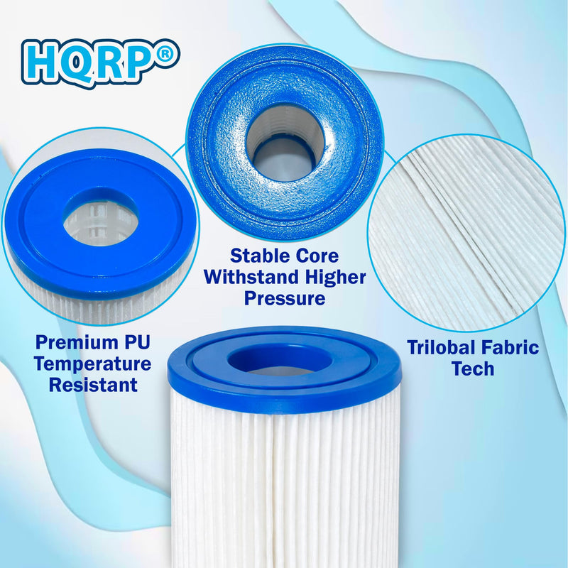 HQRP 5" x 2.5" Cold Plunge Water Filter Cartridge 20 Micron, Universal Fit Replacement for Ice Bath, Ice Pod, Plunge Tub, Spa, Pool, Pleated Sediment Filter, High Flow, 4-Pack