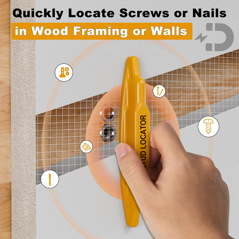 2 PCS Stud Finder, Magnetic Stud Finder Easy to Use, No Batteries Required, Rapid to Locate Screws, Nails, Metal Studs Through Drywall and Wood - Powerful Magnet Stud Finder