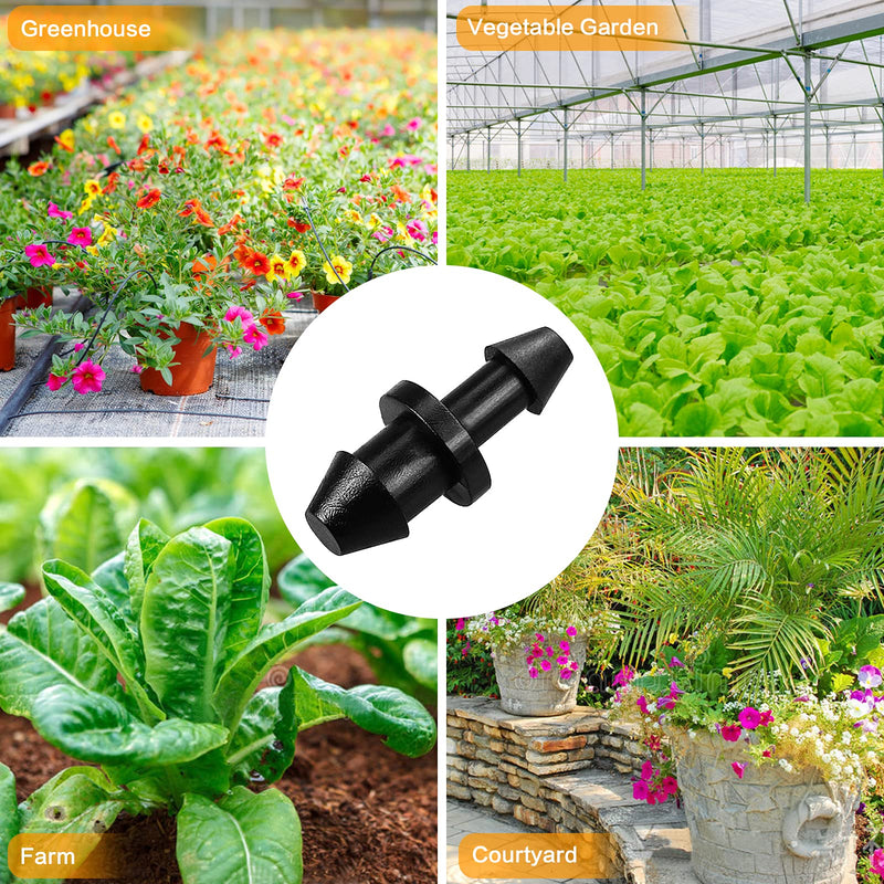 JAYEE 50 Pieces 1/4" Drip Tubing Fittings End Plug, 1/4 Inch Drip Irrigation Barbed End Closure for Home Garden Sprinkler Systems 50P-End Plug