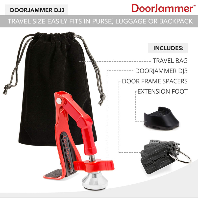 DJ3 Portable Door Lock Brace for Home Security and Personal Protection | Hotel Room, Apartment Safety, Travel Door Stopper | Easy Installation, Compact Design DJ3 - Travel Size - NewNest Australia