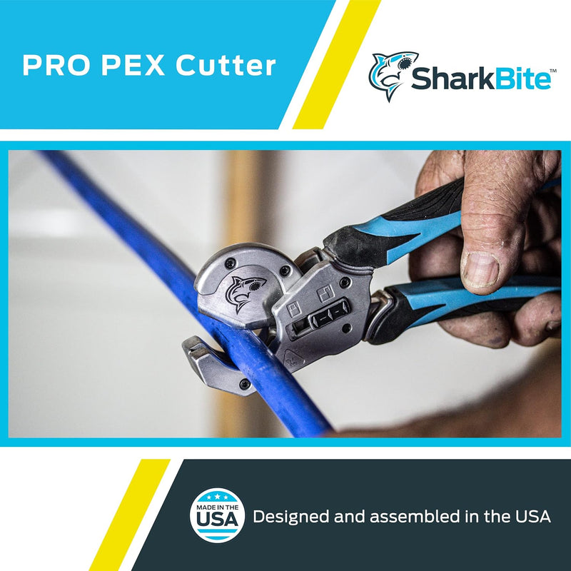 SharkBite Pro-Grade PEX Cutter, Cuts 1/4 Inch to 1 Inch CTS, 25880 Silver Pro PEX Pipe Cutter & Blade