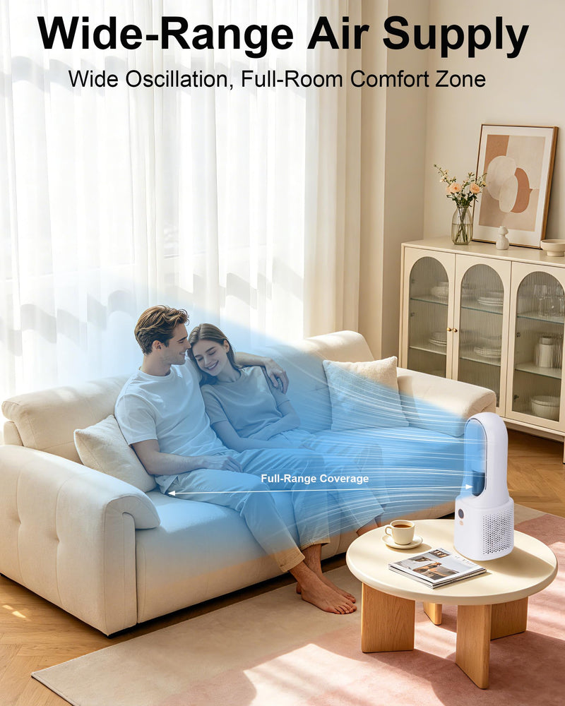Bladeless Desk Fan with Cooling Mist Humidifier