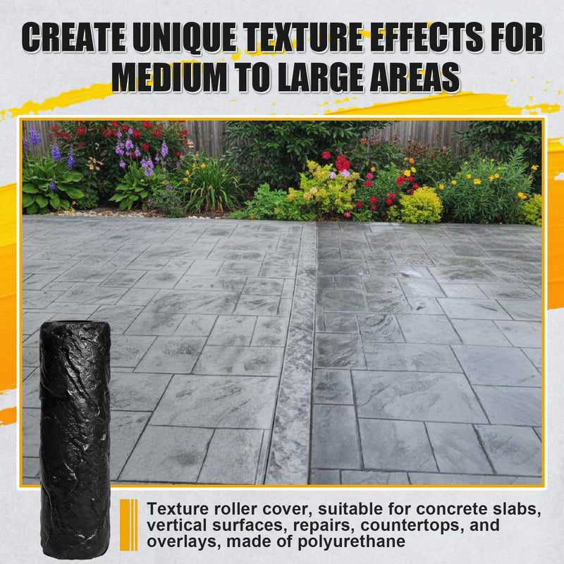 Ceenna Concrete Stamps Rollers Cover Stone Texture Roller Textured Paint Roller Cover for Patios Driveways Wall Walkways Concrete Flatwork Vertical Surface Countertop Overlay