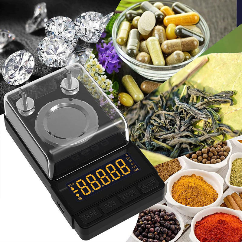 MAXUS Digital Milligram Scale 50g/0.001g, Compact Mg Scale with 20g Calibration Weight and Accessories, Black Powder Scale for Reloading