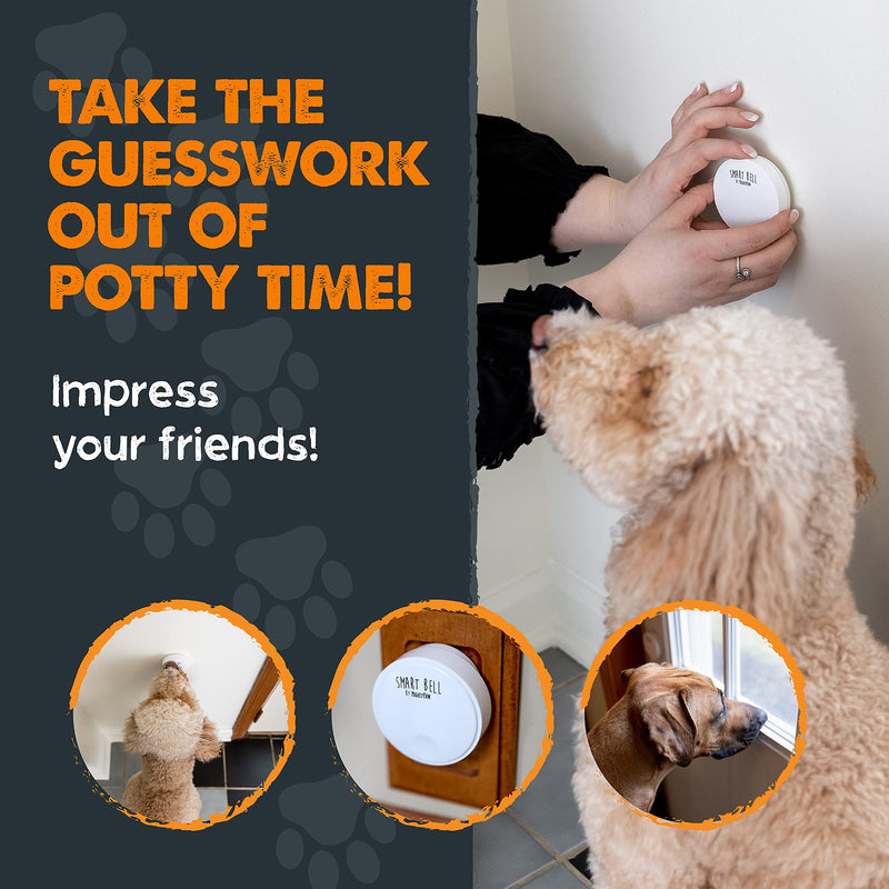 Mighty Paw Smart Bell 2.0 – Potty Training Button for Dogs & Puppies – Train Your Dog to Ring The Bell – Wireless Pet Communication (1 Pack) 1 Activator White