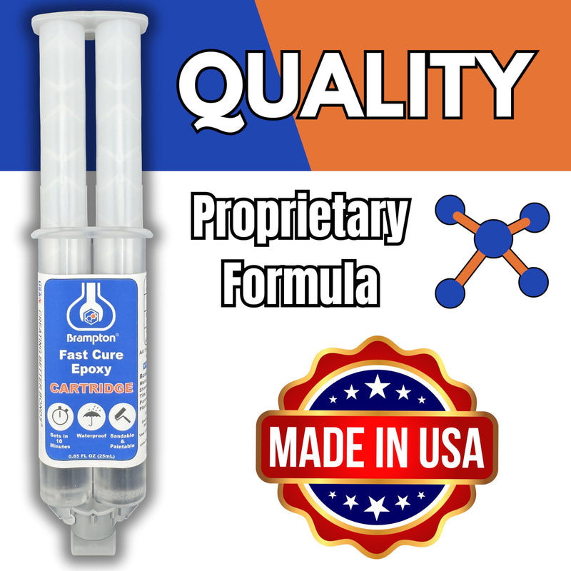 Brampton Fast Cure Epoxy - Epoxy Glue Kit for Metal, Wood, Tile, Most Plastics & More - Sets in 10 Minutes - Strong, Durable, Waterproof, Sandable, and Paintable Epoxy Resin (.85 oz)