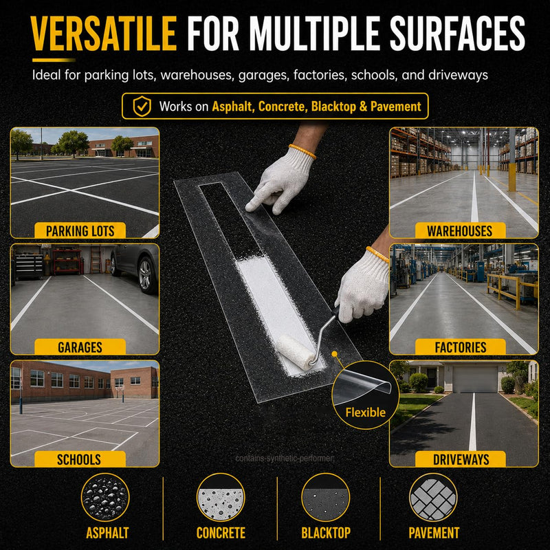 2-Pack 4 x 108 Inch Parking Lot Line Stencil for Pavement Striping Painting Parking Line Stencil * 2