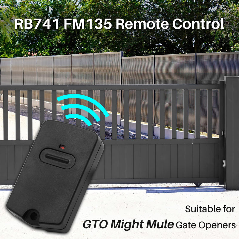 Upgraded RB741 FM135 Remote Works for GTO Mighty Mule Gate Opener Transmitter Control, Replace# RB742, RB743, RB744, FM135, FM135PRO, FM136, FM137 etc,（3 Pack）