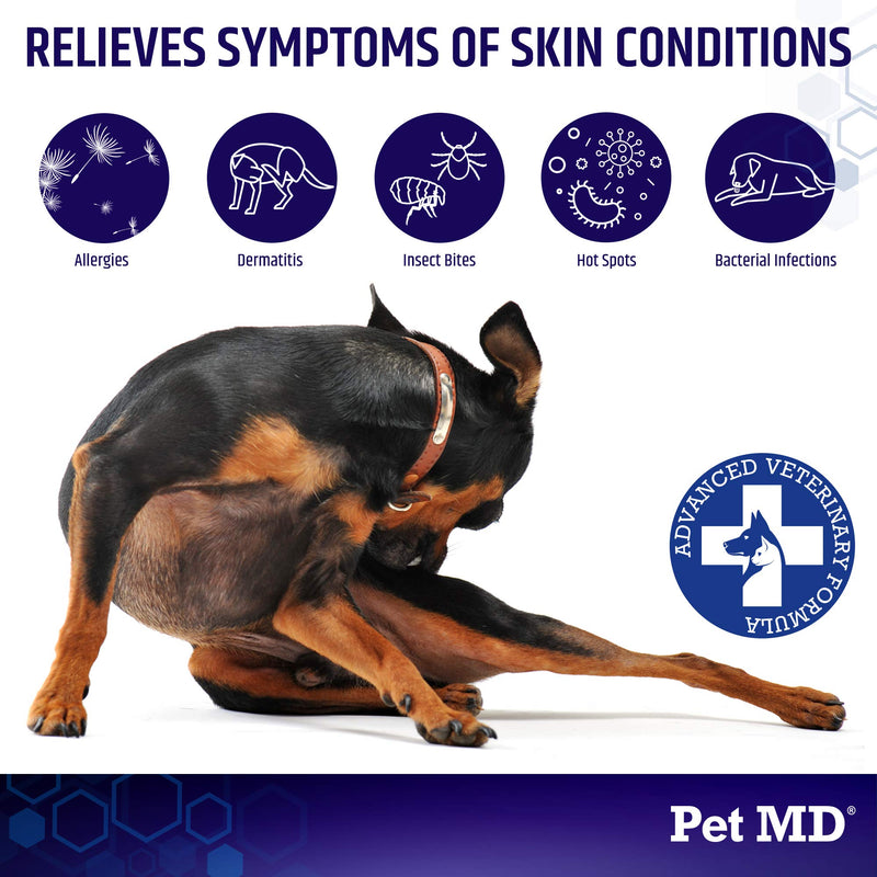 Pet MD Hydrocortisone Spray for Dogs, Cats, Horses - Itch Relief Spray & Hot Spot Treatment for Dogs, Irritated Dry Itchy Skin, Allergies, and Dermatitis - Reduces Topical Inflammation - 4 oz - PawsPlanet Australia
