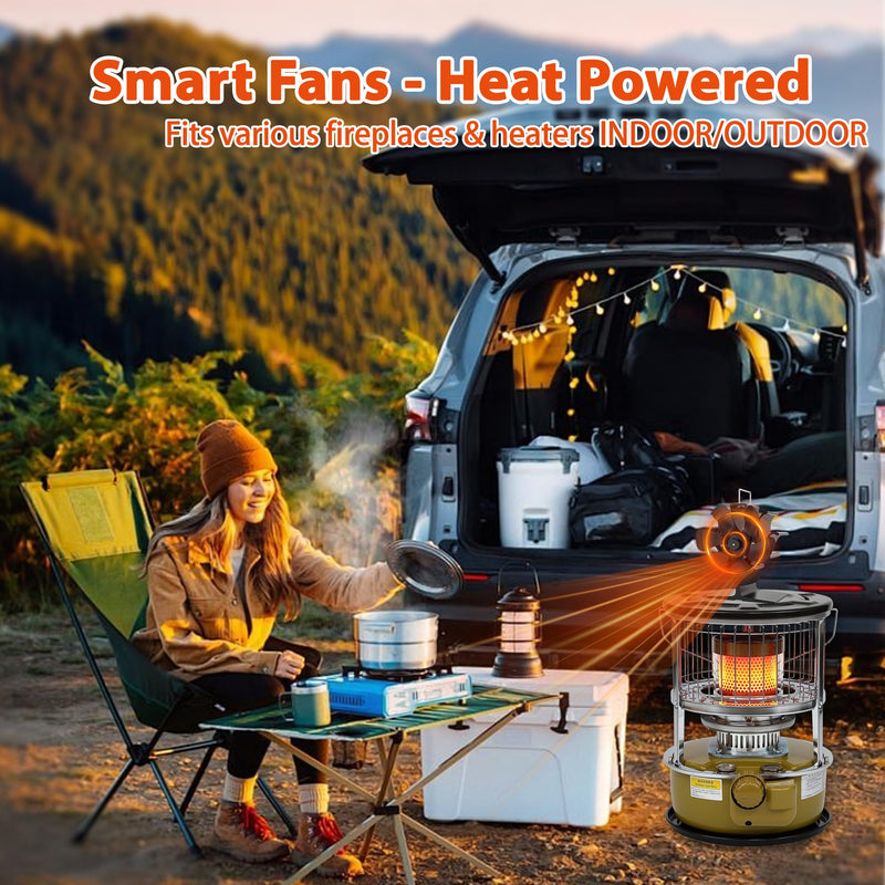 Wood Stove Fan Heat Powered, Small Fireplace Fan for Log Wood Burning Stove 6 Blades Small Fan