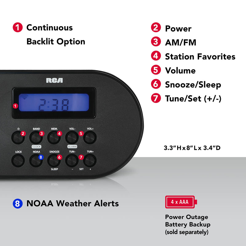 RCA RCWR7V AM/FM Weather Alert Radio