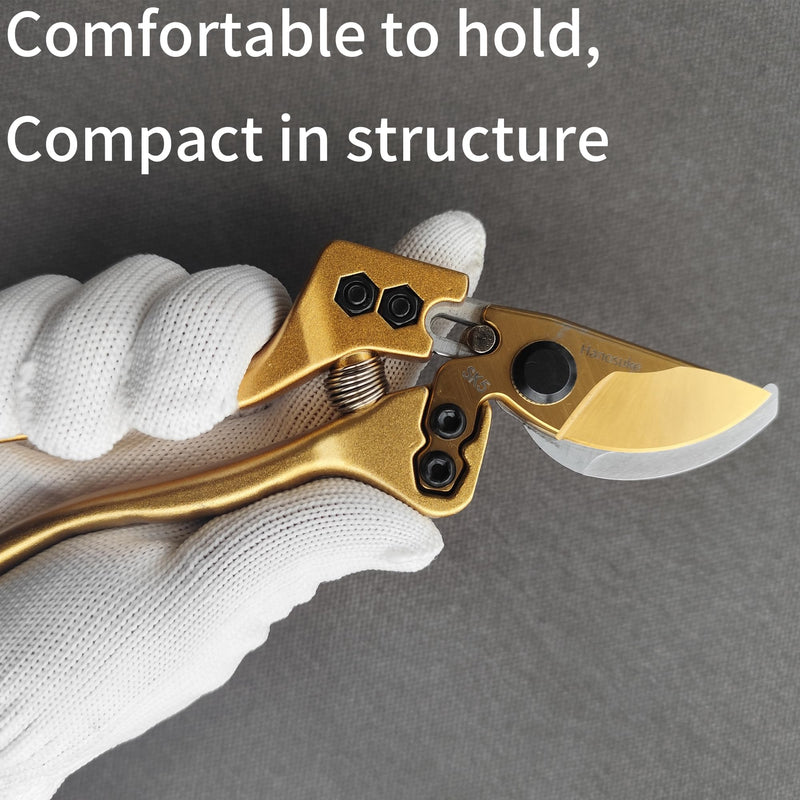SK-5 Steel Pruning Shears, Garden Scissors with Full Aluminum Alloy Handle, Sharp Clippers for Branches, Ergonomic Design