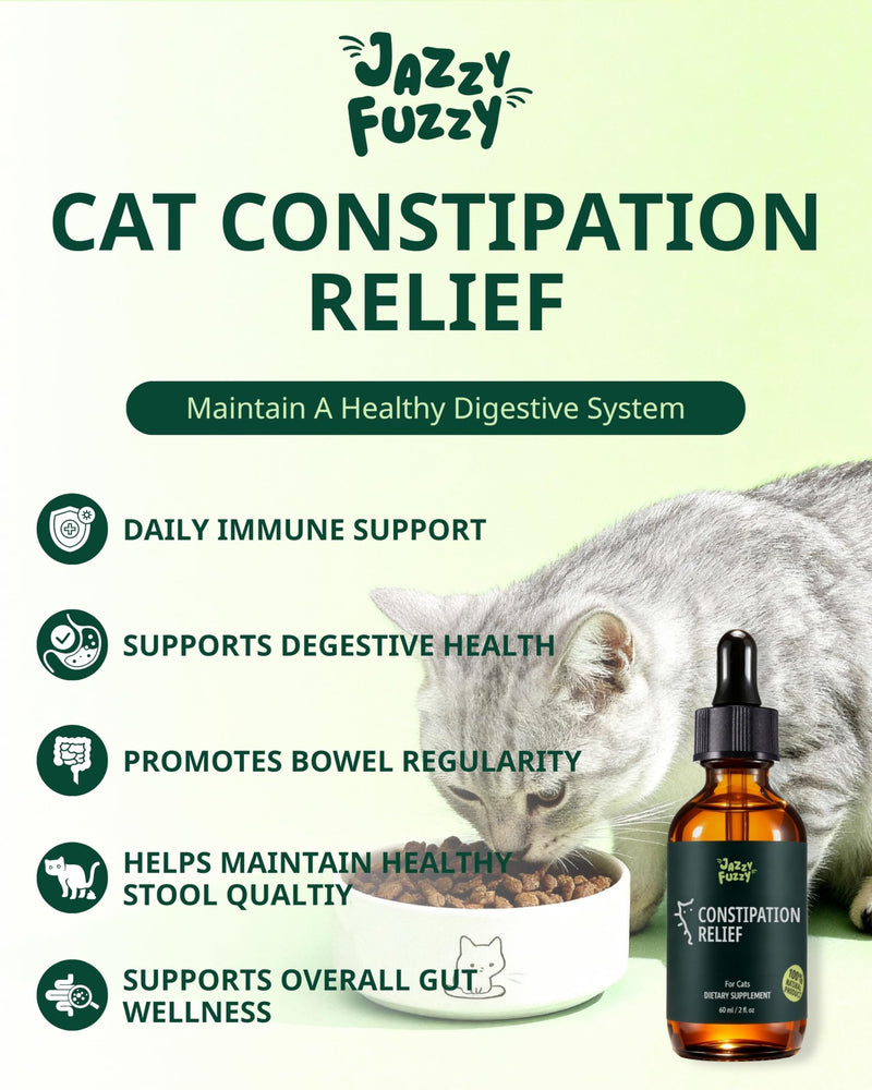 Cat Lax Digestive Support Drops,Psyllium Husk & Prebiotics for Cat Constipation Relief,Gentle Liquid Cat Supplement, Chicken Flavor, Easy Mix into Food, 2 fl oz
