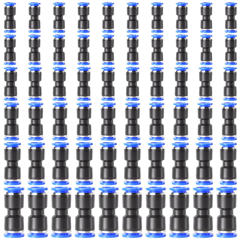 TAILONZ PNEUMATIC 60 pcs Straight Push Connectors Plastic Quick Release Connectors Air Line Fittings for 1/8 5/32 1/4 5/16 3/8 1/2Tube (2 Way) 1/8"/5/32"/1/4"/5/16"/3/8"/1/2"OD