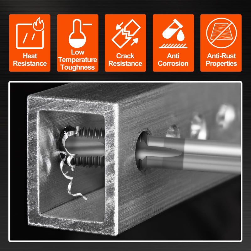 M24 x 3 Spiral Point Tap - M35 High Speed Steel Metric Right Hand Thread Tap TICN Finish Screw Thread Milling Machine Taps Threading Tapping M24 x 3