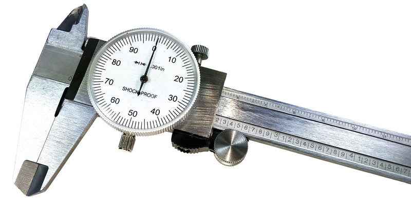 Utility Dial Caliper - 6 Inch with 0.001" Precision, Stainless Steel, Shockproof by Science Purchase