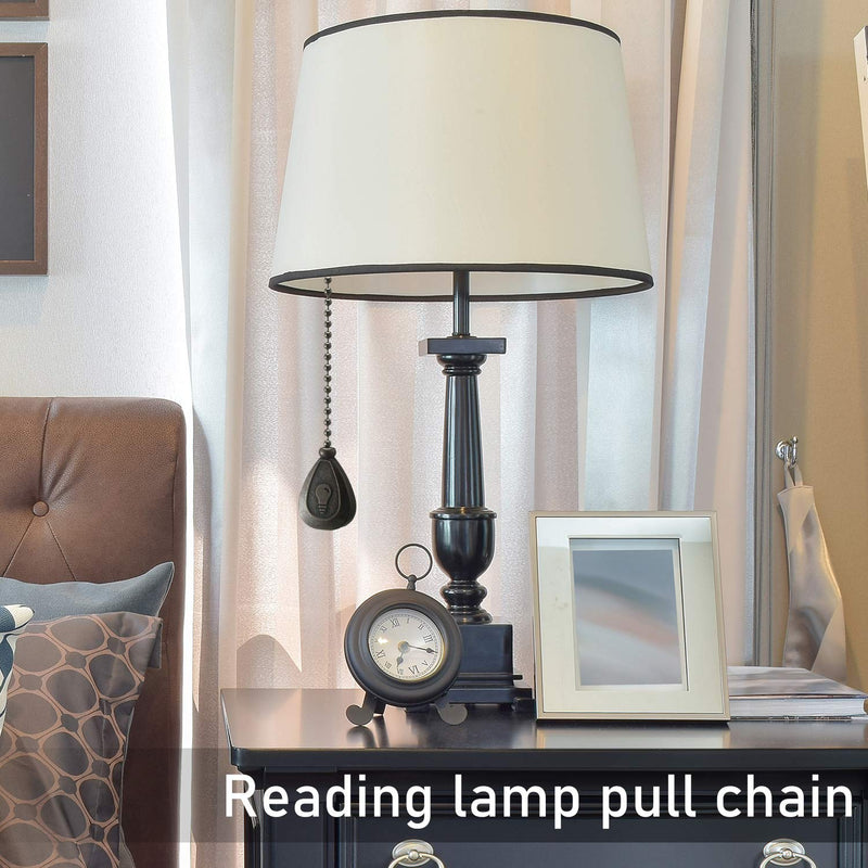 4 Pieces Ceiling Fan Pull Chain Extender Ornament 12 Inch Ceiling Pull Chain Extension Classic Drop Shaped Pendant Beaded Ball Cord for Fan light lamp decorative with Connector(Black Copper) Black Copper