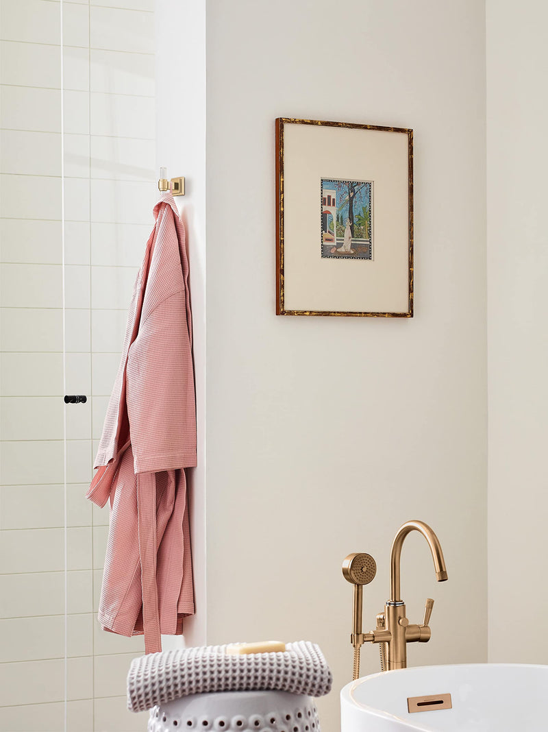 Amerock BH36060CCZ | Clear/Champagne Bronze Single Robe Hook | 2-15/16 inch (75 mm) Length Towel Holder | Glacio | Towel Hook for Bathroom | Bathroom Hardware | Bath Accessories