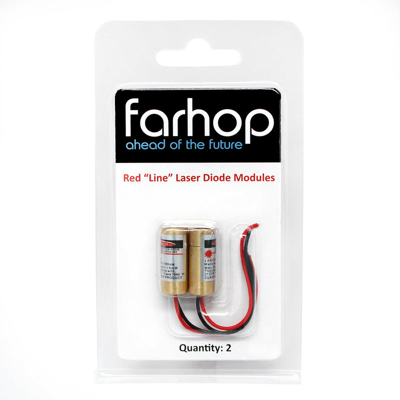 3V 4.5V 5mW Red "Line" Laser Diode Module 650nm by farhop - 9x21mm (2 Pack)