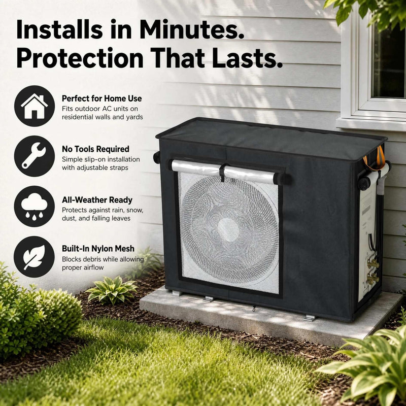 Mini Split Cover for Air Conditioner Outside Unit, 29.1"L x11.8"W x 21.7"H Outdoor Air Conditioner Cover Can beUsed in Air Conditioner Operation, AC Protector for 9000-12000 BTU