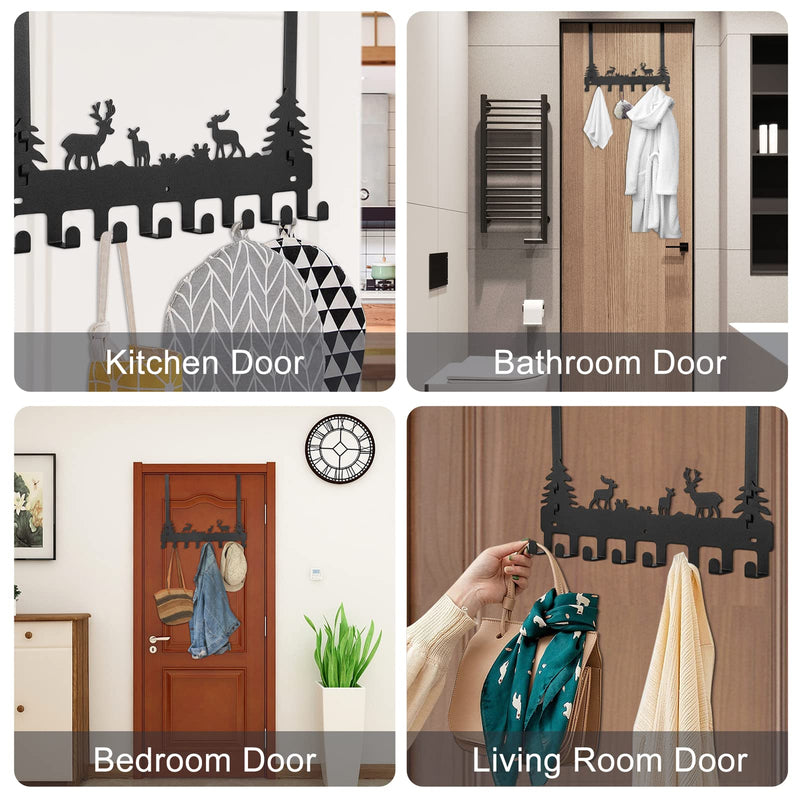 Over Door Clothes Hanger Shower Room Towel Hook Hanger Over Door Hooks Black 8 Hooks 1