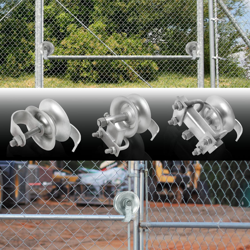 2 Pack Sliding Gate Rollers 5" Steel Pipe Track Roller Galvanized for 1 5/8" Pipe Track Gate Hardware Kit (Track Roller)