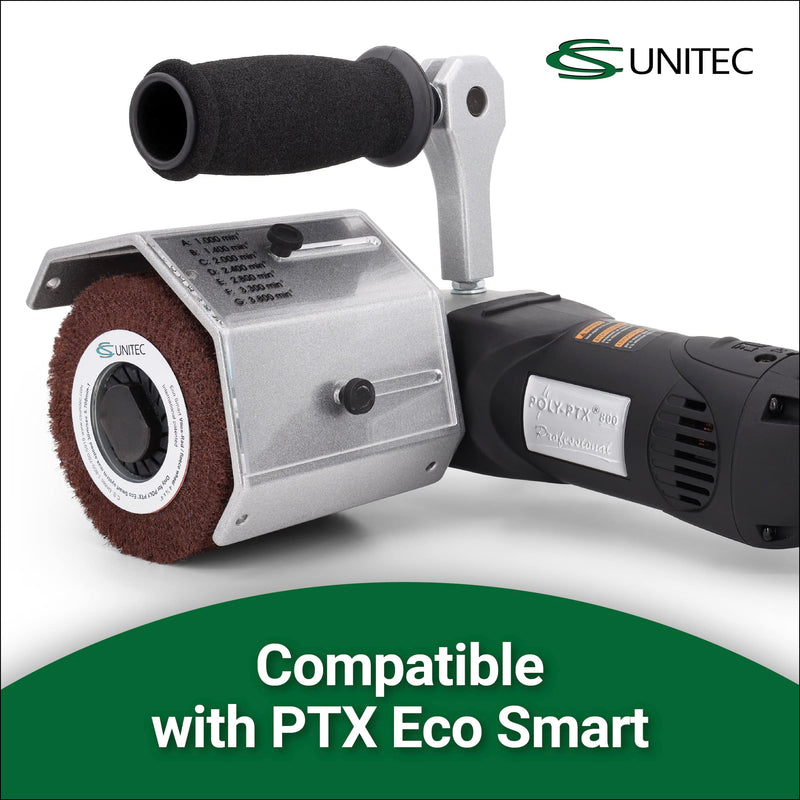 CS Unitec | 47412 | PTX Fleece (Nonwoven) Wheel. 80-Grit Metal & Wood Grinder Polisher Tool Wheel Attachment. 4-1/8" Diameter. x 4" Width - Made in Germany 4" x 4-1/8" 80 Grit
