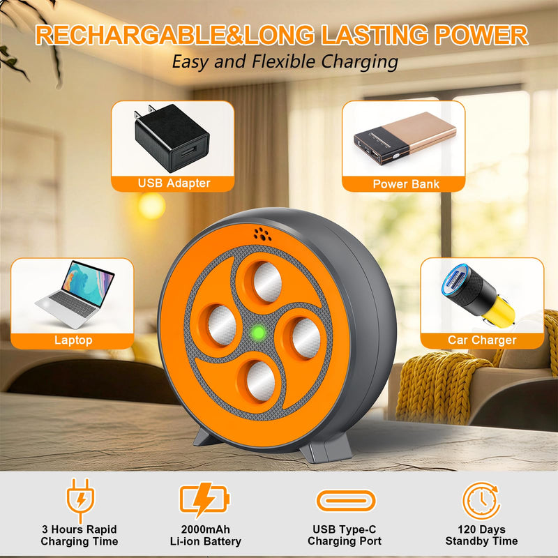 New Anti Barking Device for Dogs, Rechargeable Dog Barking Deterrent up to 75ft with Remote , Variable Ultra Frequency/6 Modes/IP65 Waterproof Dog Silencer Stop Neighbors‘ Dog from Barking (Orange) Orange Bark Deterrent Device