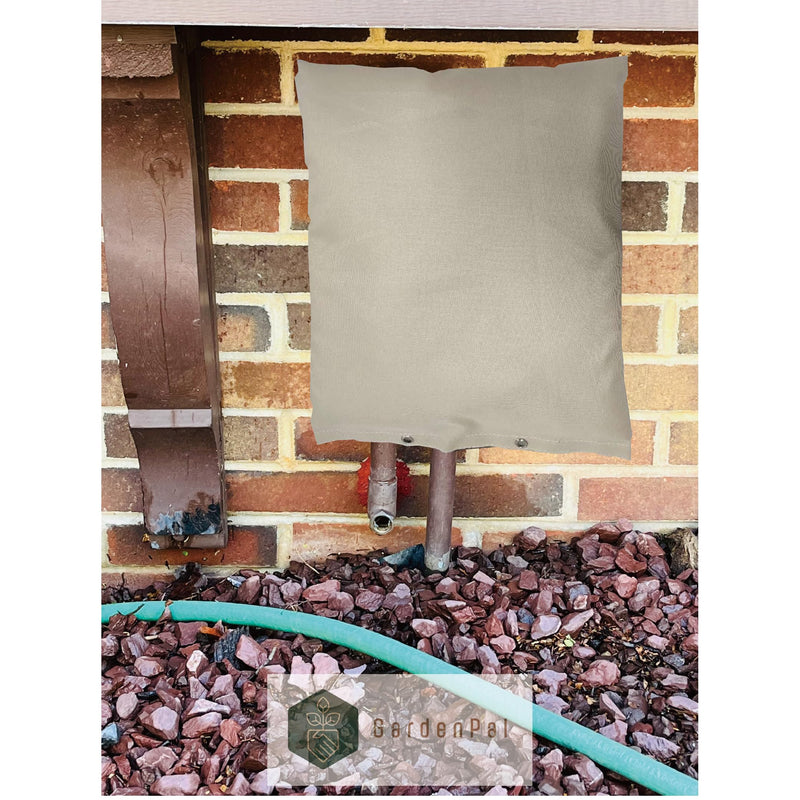 GardenPal Backflow Preventer Cover Insulated Pouch, Irrigation Sprinkler Valve Insulated Pouch, Anti-UV Winter-Freeze Sprinkler Backflow Cover, Beige (35 * 45cm /14 * 18 inch) 35*45cm/14*18 inch