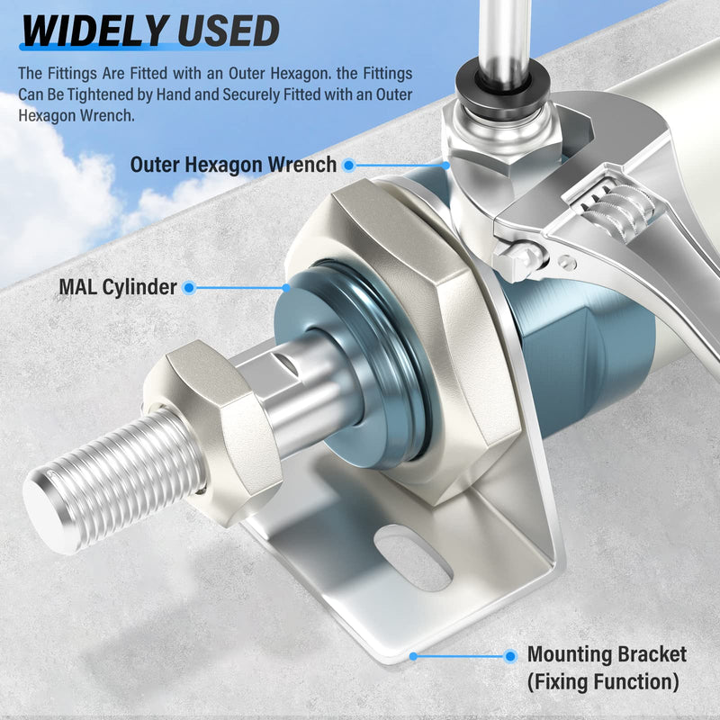 TAILONZ PNEUMATIC Male Straight 1/4 Inch Tube OD x 1/4 Inch NPT Thread Push to Connect Fittings PC-1/4-N2 (Pack of 2) 1/4"OD x 1/4"NPT