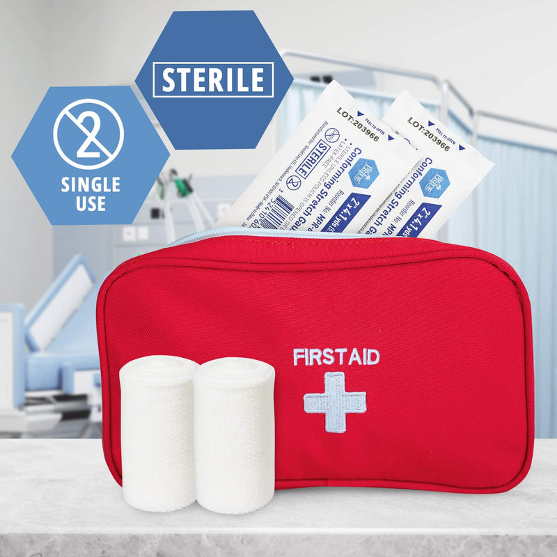 MED PRIDE Conforming Stretch Gauze Bandages 12 Rolls 2'' x 4.1 Yards | Sterile Latex Free First Aid Pads | Wound Care Rolled Dressing Wrap | Medical Non-Adherent Mesh Bandages 2x147.6 Inch (Pack of 12)