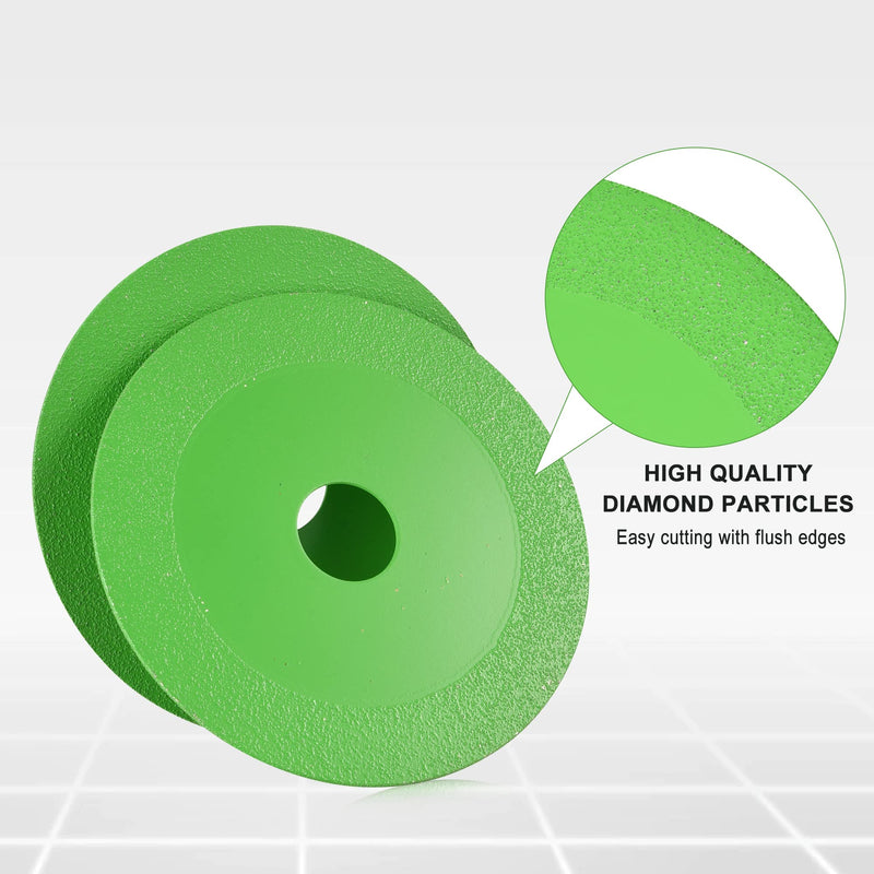 Mornajina 5Packs 4.5Inch Glass Cutting Disc 2.2 for Angle Grinder 7/8" (Model 115/125), Green Glass Ceramic Diamond Cutting Blade Disc Grinding of Glass, Jade, Crystal, Wine Bottles, Tile Green 5Packs - NewNest Australia