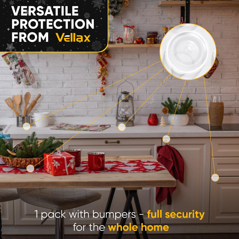 Vellax Cabinet Bumpers Clear Silicone - 128 Pcs, Self-Adhesive Cabinet Door Bumper for Enhanced Sound Dampening, Drawer Stops, Kitchen Furniture, Wall Protection, Décor Crown