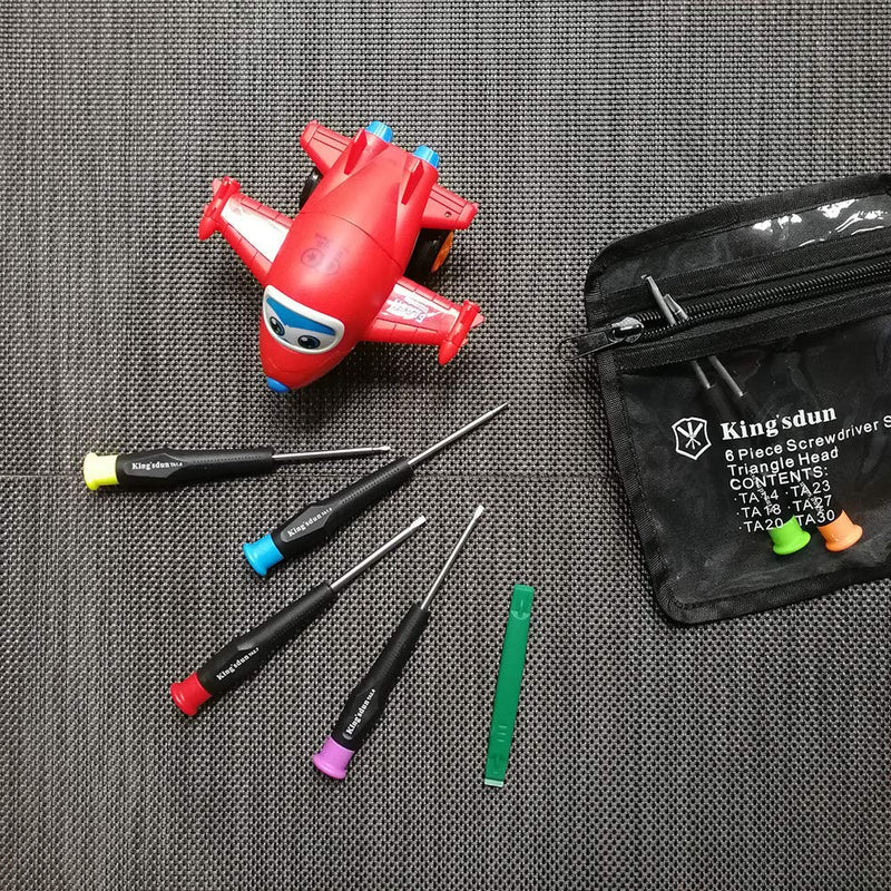 Fixinus Full Triangle Head Screwdriver Set For Electronic Toys, 7-Piece Triangle Security Screws Driver Tool Kit For Thomas McDonald's Toy Series Repair Battery Disassemble - Toys Triangle Driver Set 7 Piece
