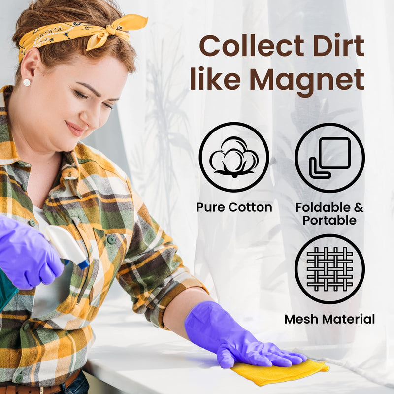 Tack Cloths - 6 Pcs, Remove Dust, Sanding Particles, Clean & Polish, Ideal for Woodworking & Painting, 18x36 (6)