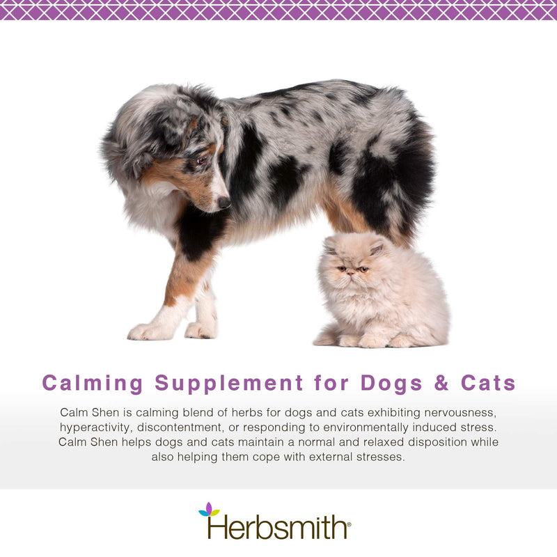 Herbsmith Calm Shen – Herbal Blend for Dogs & Cats – Natural Anxiety Remedy for Dogs & Cats – Feline and Canine Calming Supplement – 150g Powder - PawsPlanet Australia