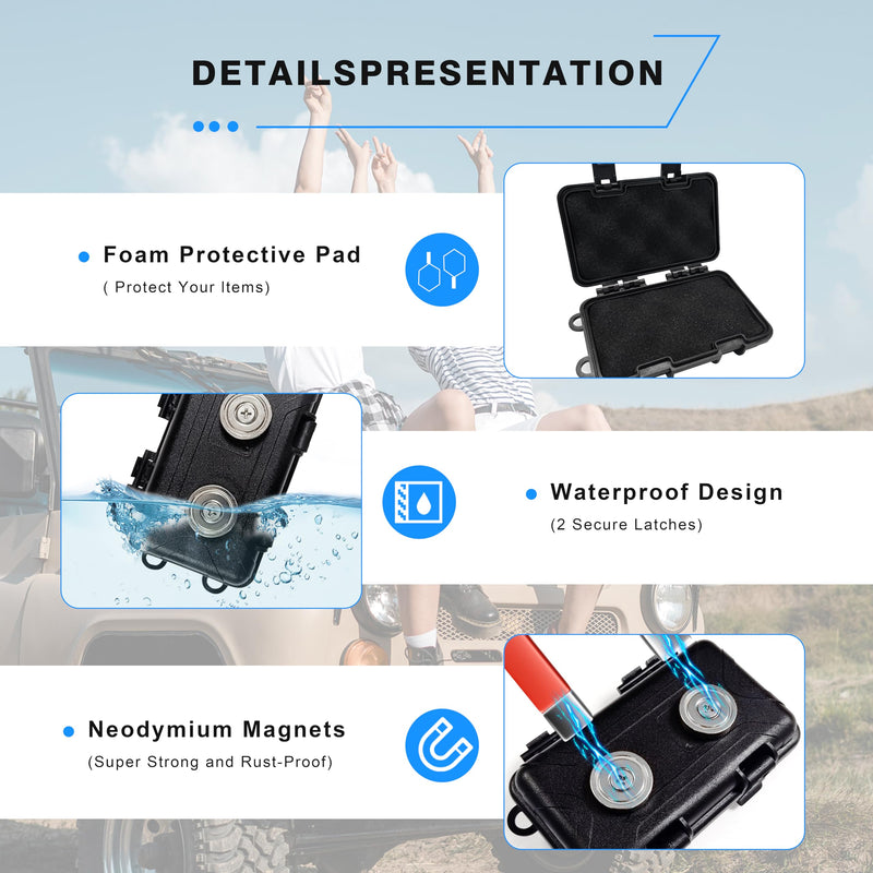 Magnetic Key Holder Under Car, Waterproof Magnetic Key Box, Hide a Key Outside with 2 Strong Magnets,Key Hider for Outdoor Travel,Magnetic Key Lock Box Under Car,Never Coming Off - NewNest Australia