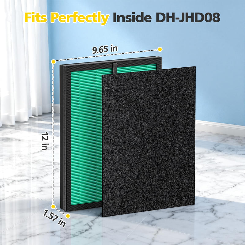 4+4 Pack DH-JHD08 Air Filter Replacement For VOOPNU DH-JHD08 Air Purifier