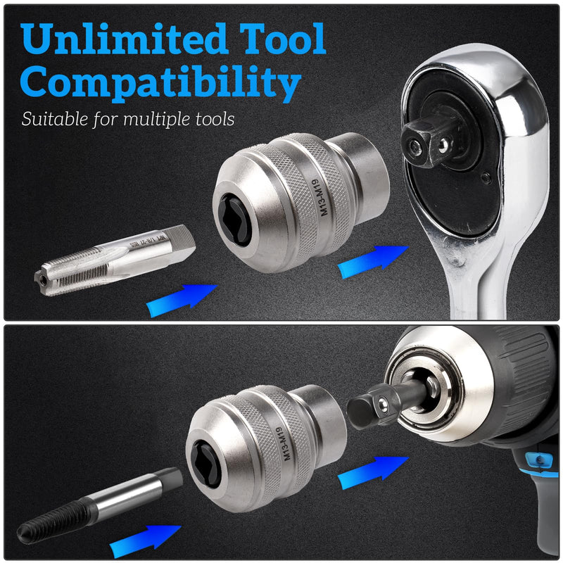 Tap Sockets,3 Pieces Tap Extractor,Adjustable Extraction Tool,Tap Handle for Taps,Reamers,Screw Extractors 3-piece
