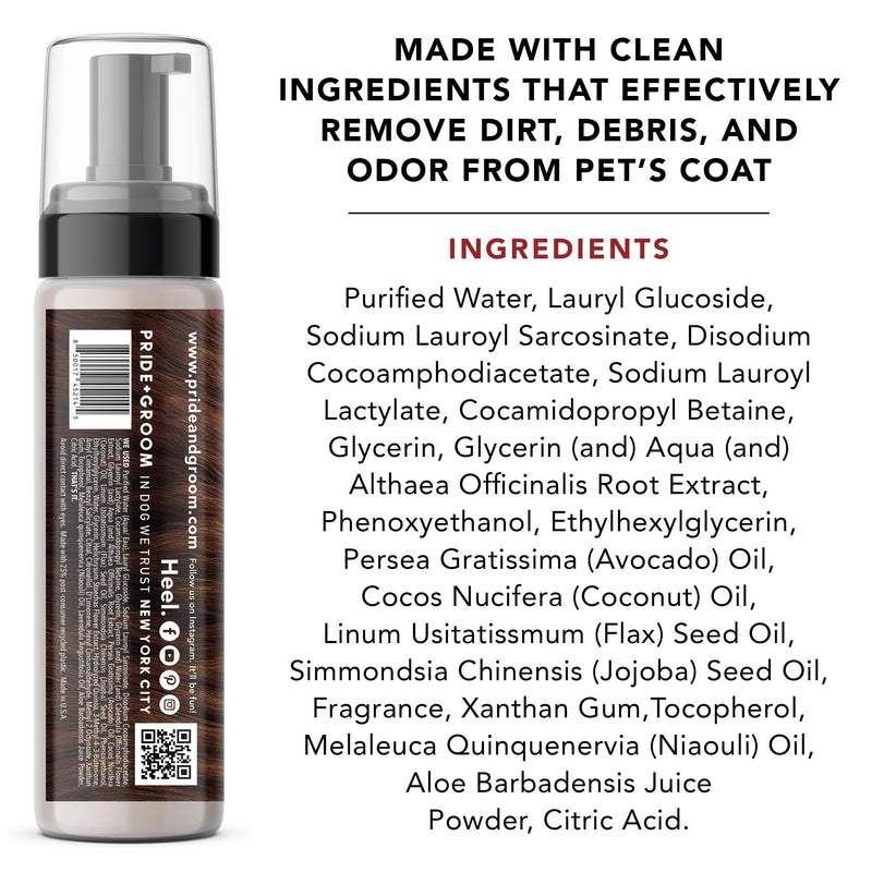 Pride and Groom The Mane Tame Waterless Dog Shampoo – Foaming Dry Shampoo for Dogs and Cats Made in USA for a Rinse Free Cleanse and to Eliminate Odor in Between Baths On-The-Go – 7.1 fl oz - PawsPlanet Australia