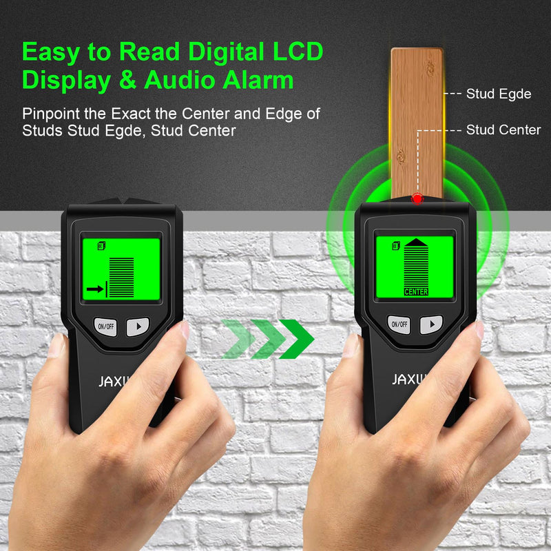Stud Finder Wall Scanner - 5 in 1 Stud Finder Tool w/Smart Chip and HD LCD Display, Stud Detector Beam Finders for the Center and Edge of Wood AC Wire Metal Studs Joist Pipe (Charcoal) Charcoal