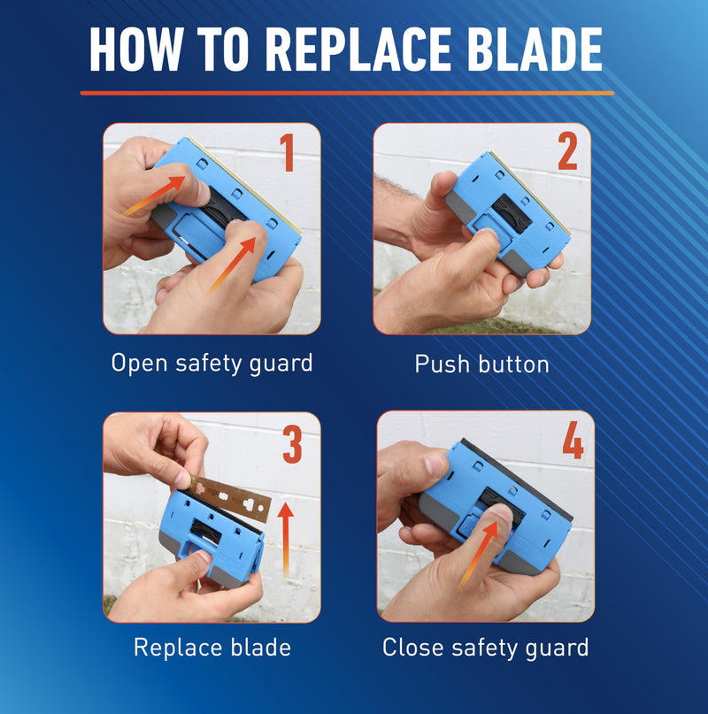 Unger Professional Compact 4” Window & Glass Scraper – Reversible Razor Blade Scraper Tool, Retractable Safety Guard, Residue, Stickers, Glue & Paint Scraper for Smooth Surfaces