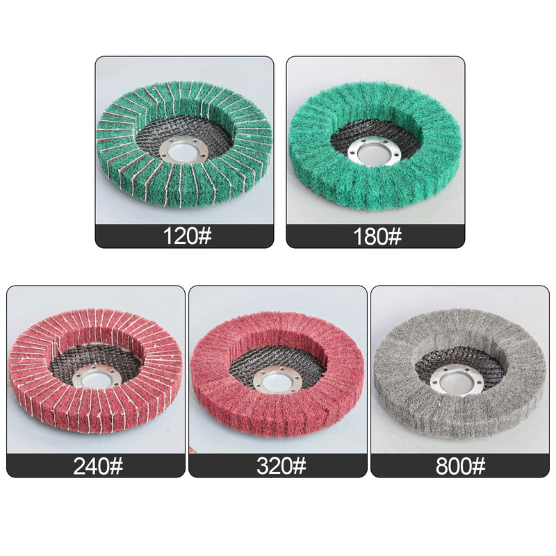 5Pcs 4.5" x 7/8" Nylon Fiber Flap Disc Polishing Grinding Wheel,Scouring pad Buffing Wheel for Angle Grinder, Polishing Tools (Grit 320) grit 320