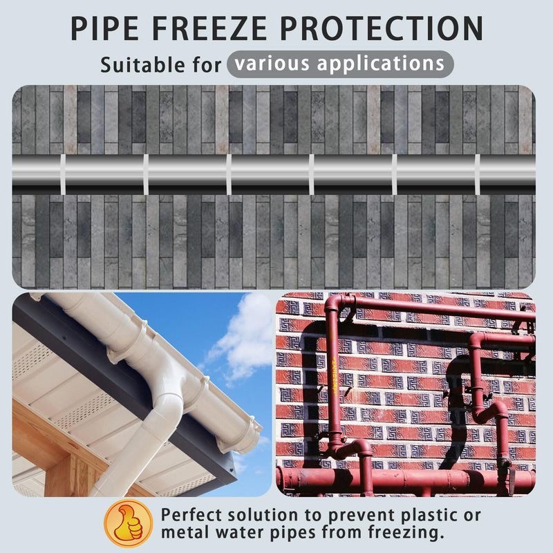 6FT Heat Tape for Water Pipes Freeze Protection 7W/FT 112V BDDFOTO Water Pipe Heat Cable,Self-Regulating Pipe Heater for Roof/RV/Water Storage Tank 6 FT