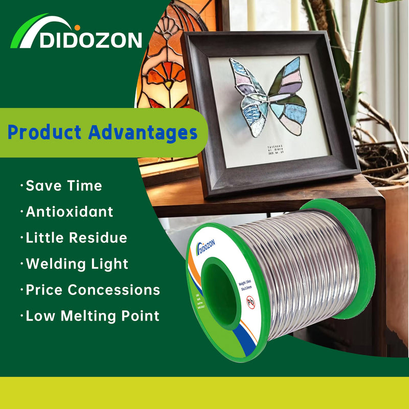 Lead-Free Solder, Sn99.3/Cu0.7 for Stained Glass, 1 Lb Spool, 3.0mm Diameter, RoHS Compliant, for Copper Pipe, Jewelry Repair