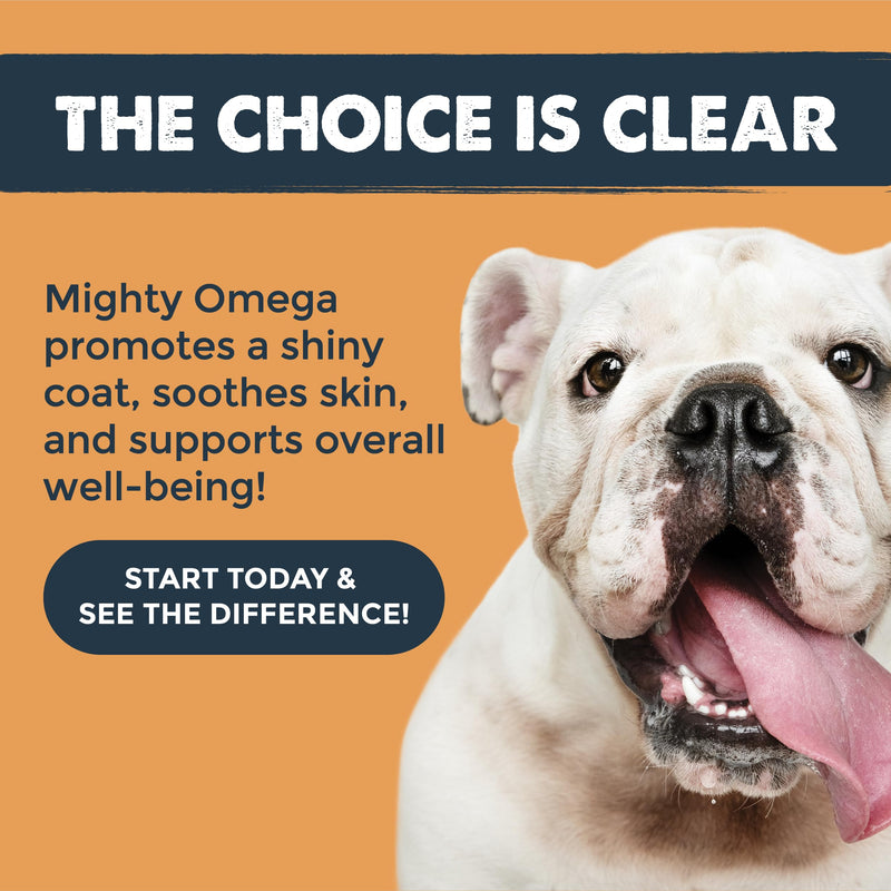 Mighty Paw Waggables Mighty Omega (Made in The USA, 120 Count) | Omega 3 Fish Oil Chew for Dogs. Salmon Flavor Skin and Coat Supplement. Soft Chew Fish Oil for Dogs - DHA & EPA, Bacon Flavor Omega Fish Oil Chews