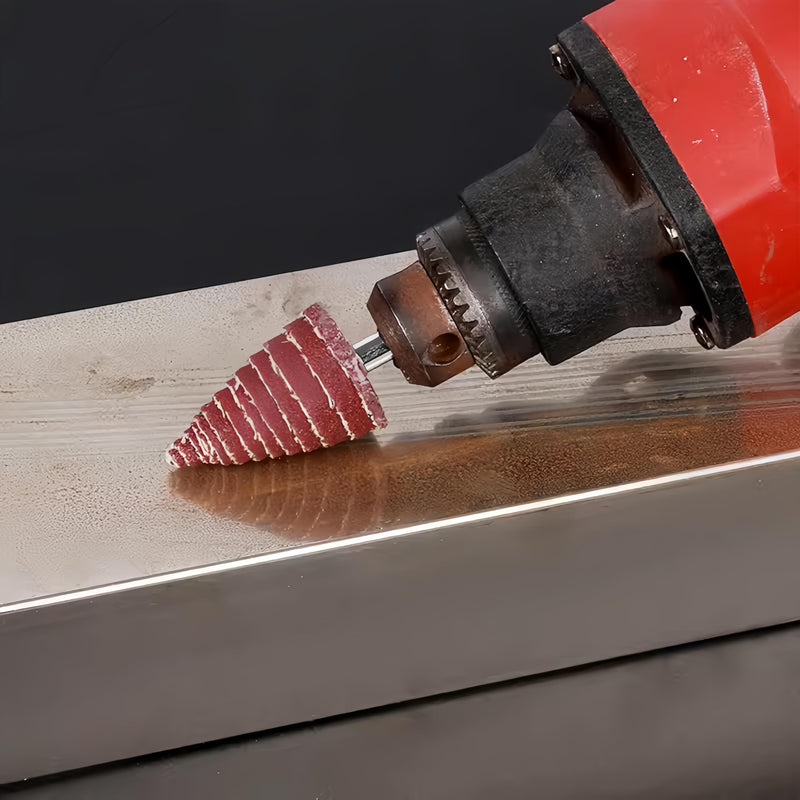 NACX 6mm x 25mm Cone Shape Abrasive Sandpaper Cone Shape Abrasive Sander, 80 Grit 1/4" Shank, 15Pcs - NewNest Australia