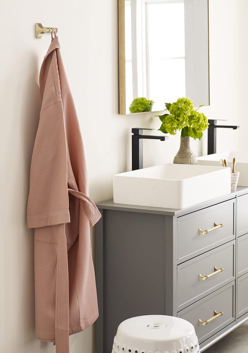 Amerock BH36050BBZ | Golden Champagne Double Robe Hook | 2-15/16 inch (75 mm) Length Towel Holder | Davenport | Towel Hook for Bathroom | Bathroom Hardware | Bath Accessories