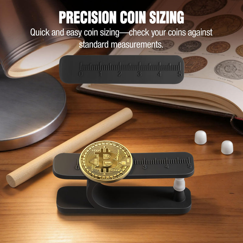 Portable Coin Ping Tester for Authenticity Check – Clear Sound & Size Comparison Tool, Easy to Use, Black