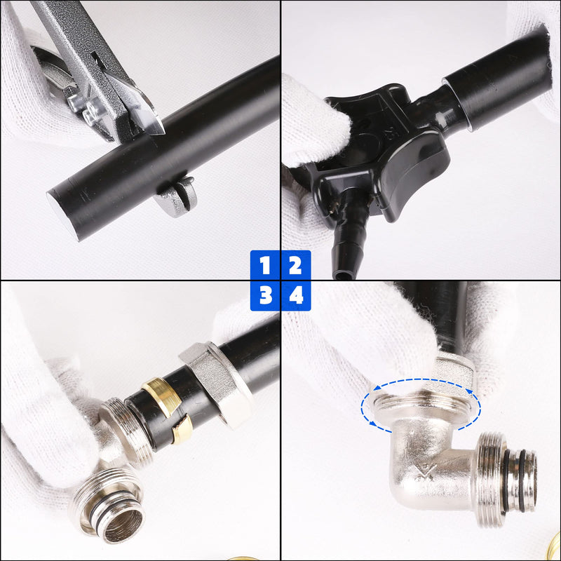 2PC 3/4’’ Elbow Air Piping Fittings, 3/4’’ Tubing x 3/4’’ Tubing, Brass-Nickel Plated, 200PSI, Air Tubing Fittings For Shop Garage Compressed Air line System Kit
